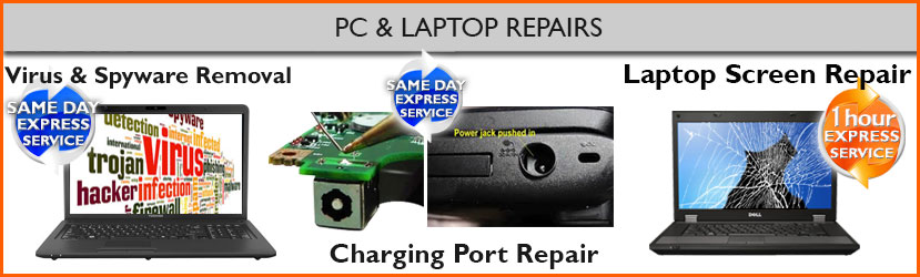 PC and Laptop Repair, Virus Removal, Charging Port Repair, Laptop Screen Replacement
